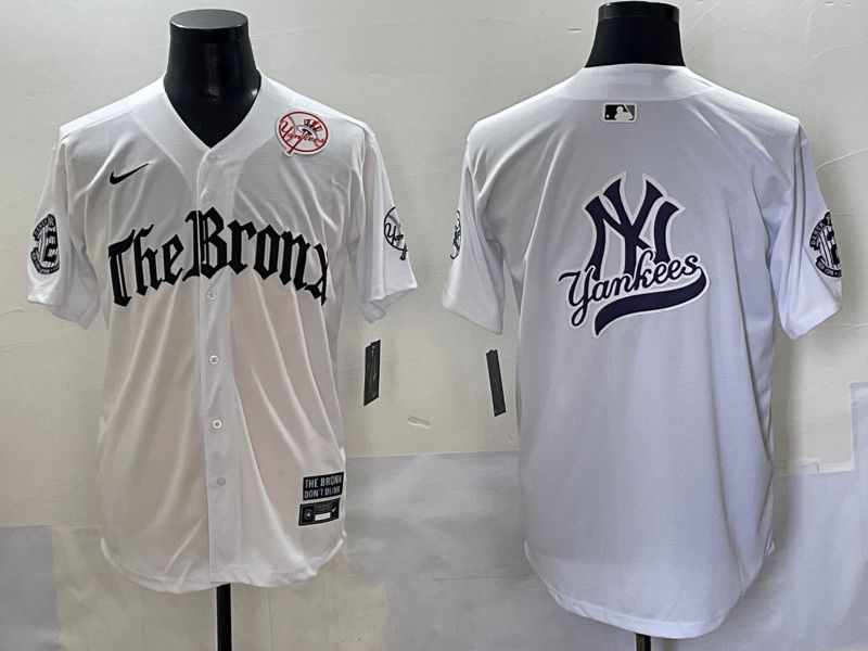 Men 2025 New York Yankees Blank White Five generations Joint Name Nike MLB Jersey style 1->new york yankees->MLB Jersey
